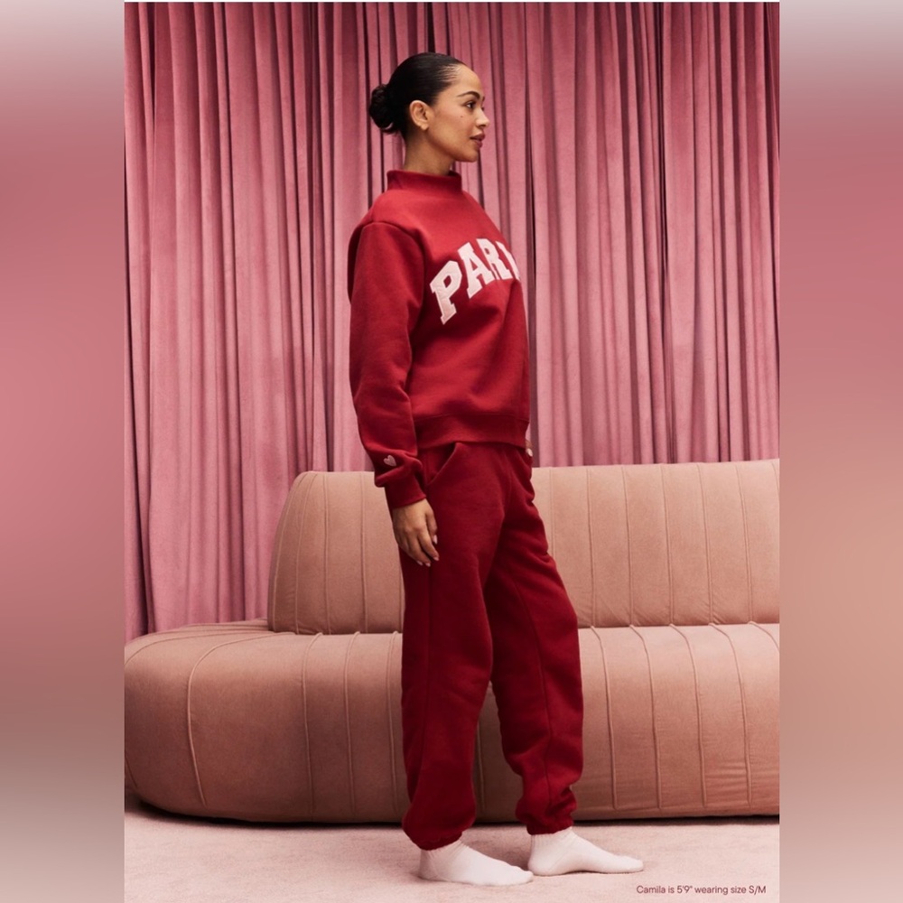 PARKE Valentine’s Day Varsity Mockneck Crimson / Peony - NWT L/XL - Picture 2 of 4